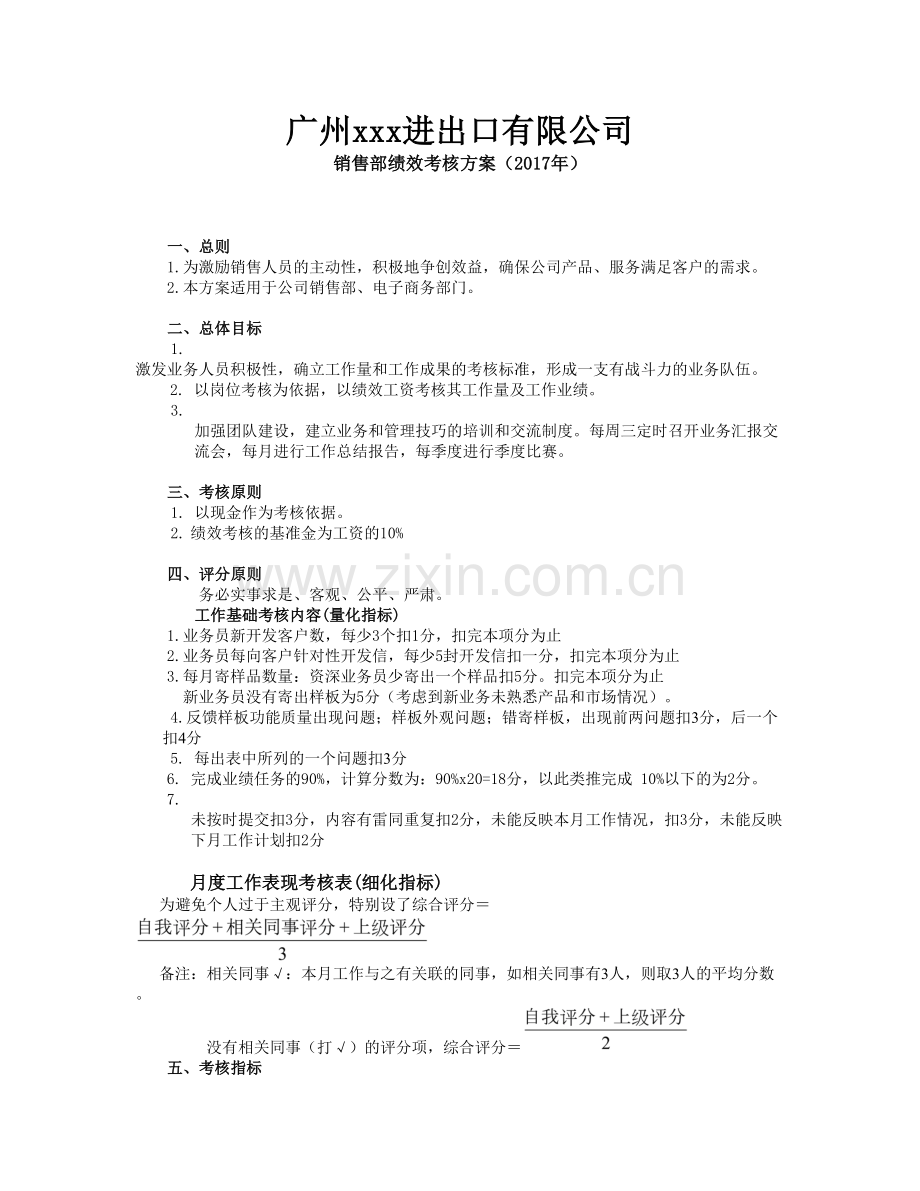 外贸业务员绩效考核表 (1).doc_第1页