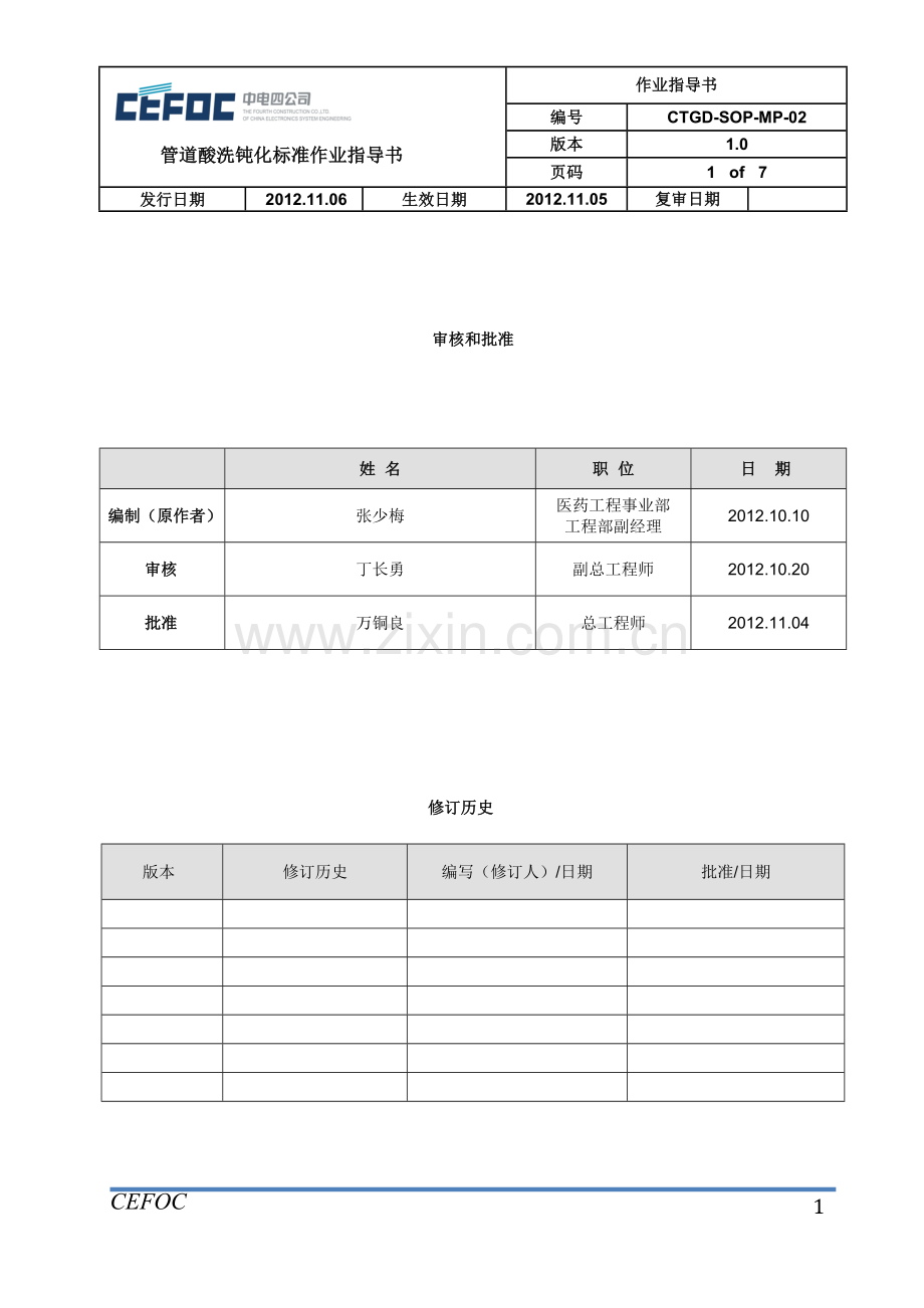 CTGD-SOP-MP-02管道酸洗钝化标准作业指导书1.doc_第1页