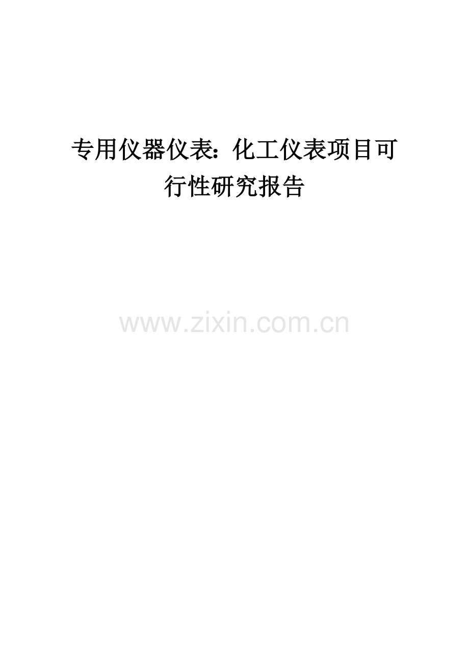 专用仪器仪表：化工仪表项目可行性研究报告.docx_第1页