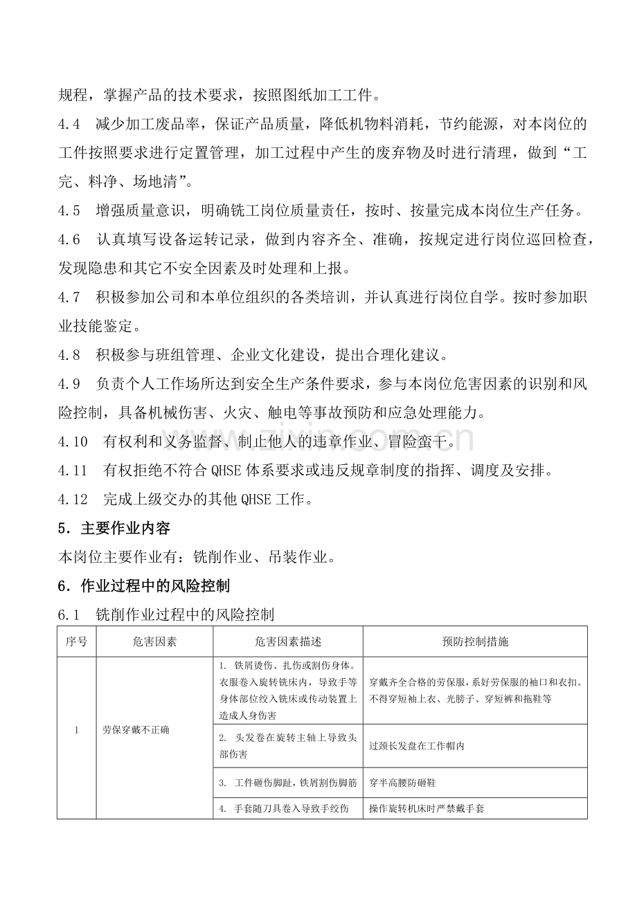 铣工岗位HSE作业指导书.docx_第2页