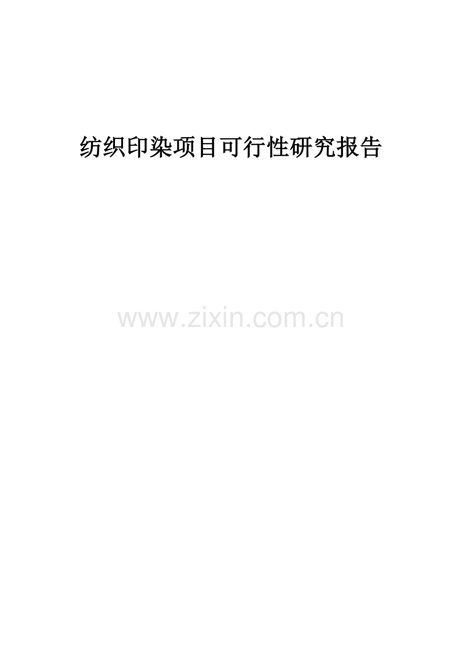 纺织印染项目可行性研究报告.docx_第1页
