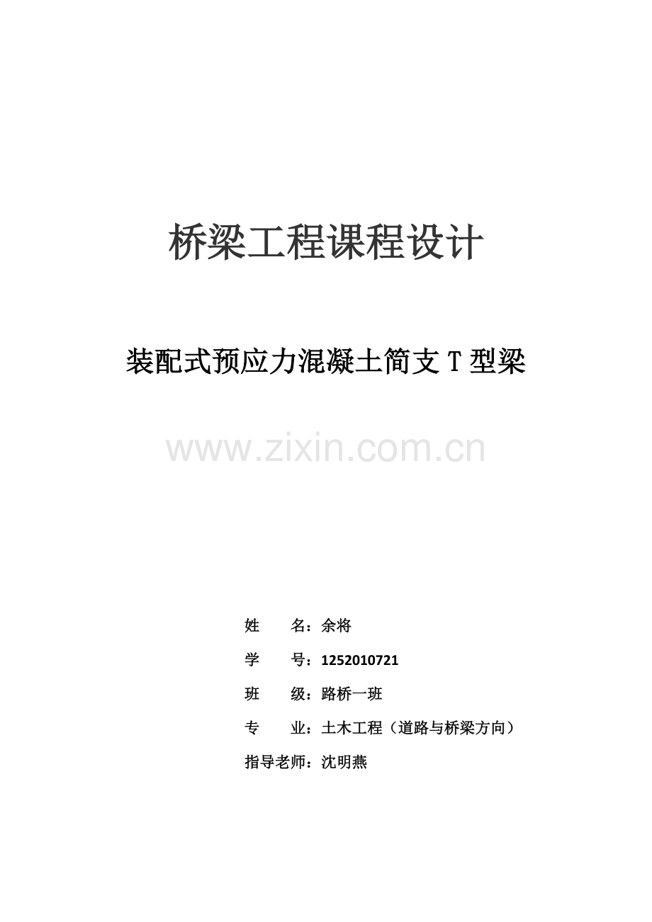 桥梁课程设计书.doc_第1页