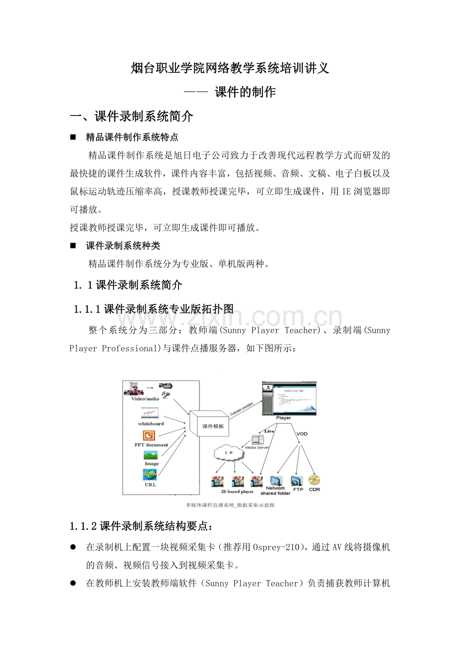 烟台职业学院网络教学系统培训讲义（课件制作）-烟台.docx_第1页