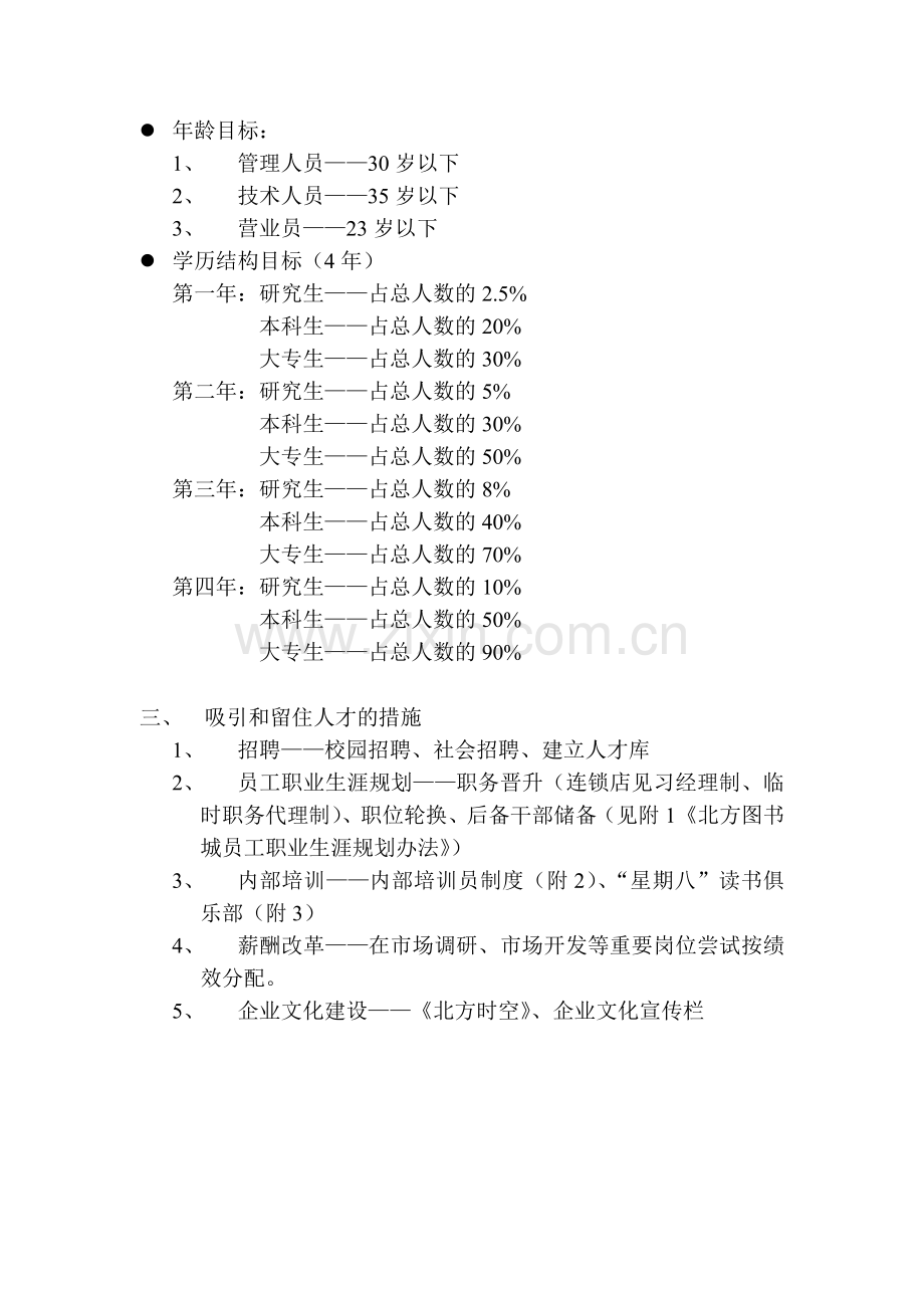 某图书城四年人才规划与员工职业生涯规划.docx_第2页