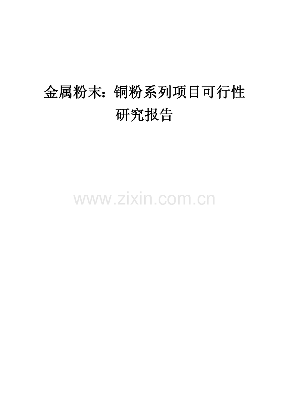 金属粉末：铜粉系列项目可行性研究报告.docx_第1页