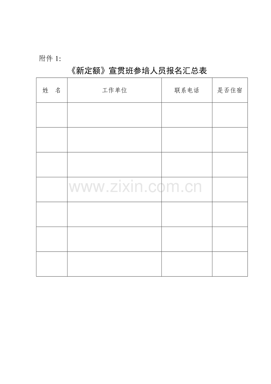新定额宣贯班参培人员报名汇总表.docx_第1页