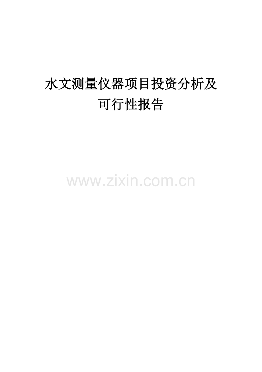 水文测量仪器项目投资分析及可行性报告.docx_第1页
