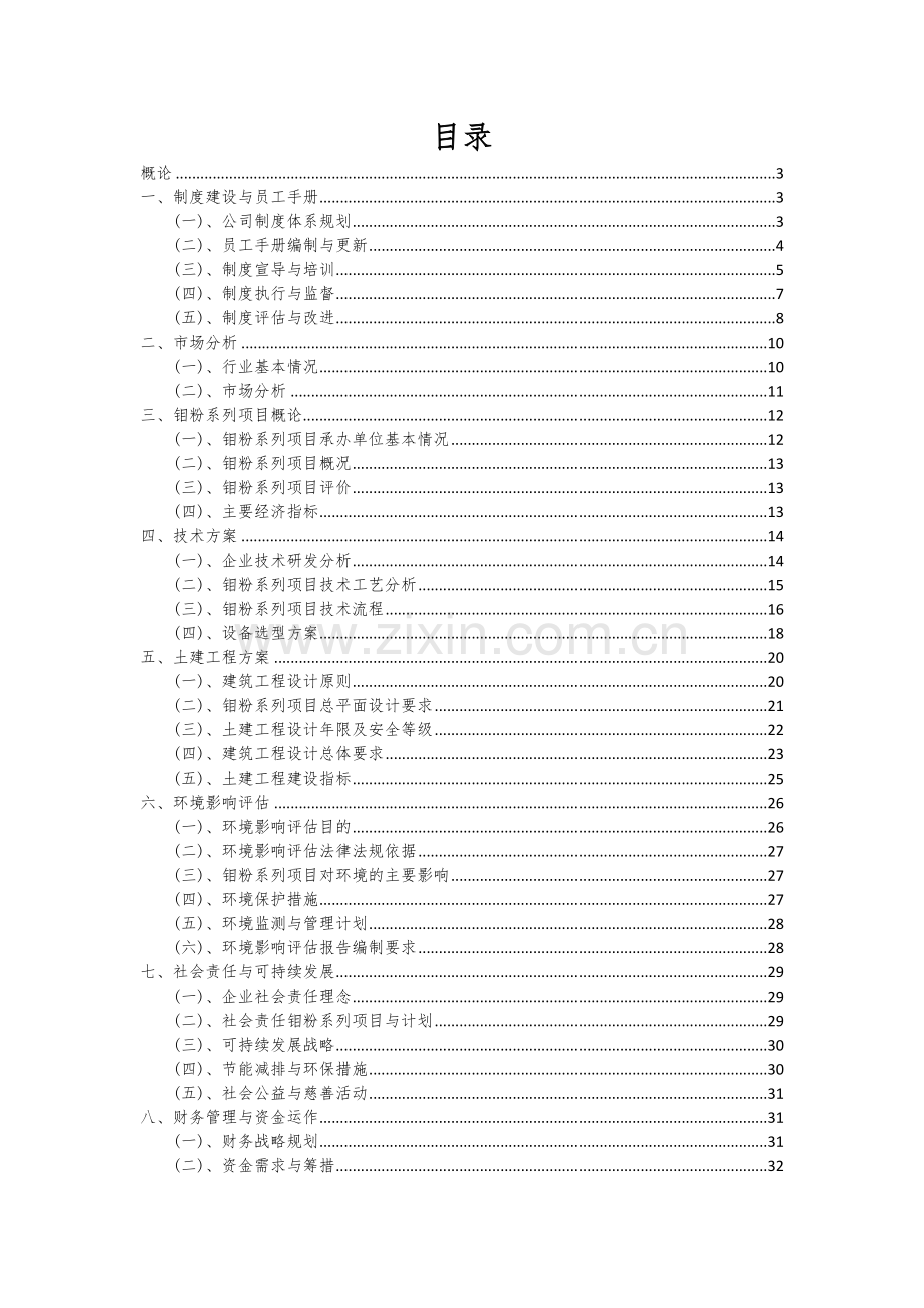 钼粉系列项目投资分析及可行性报告.docx_第2页