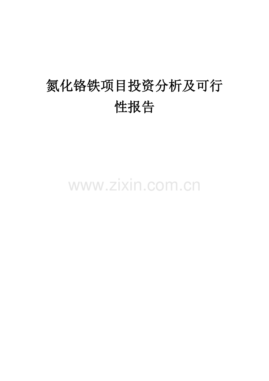氮化铬铁项目投资分析及可行性报告.docx_第1页