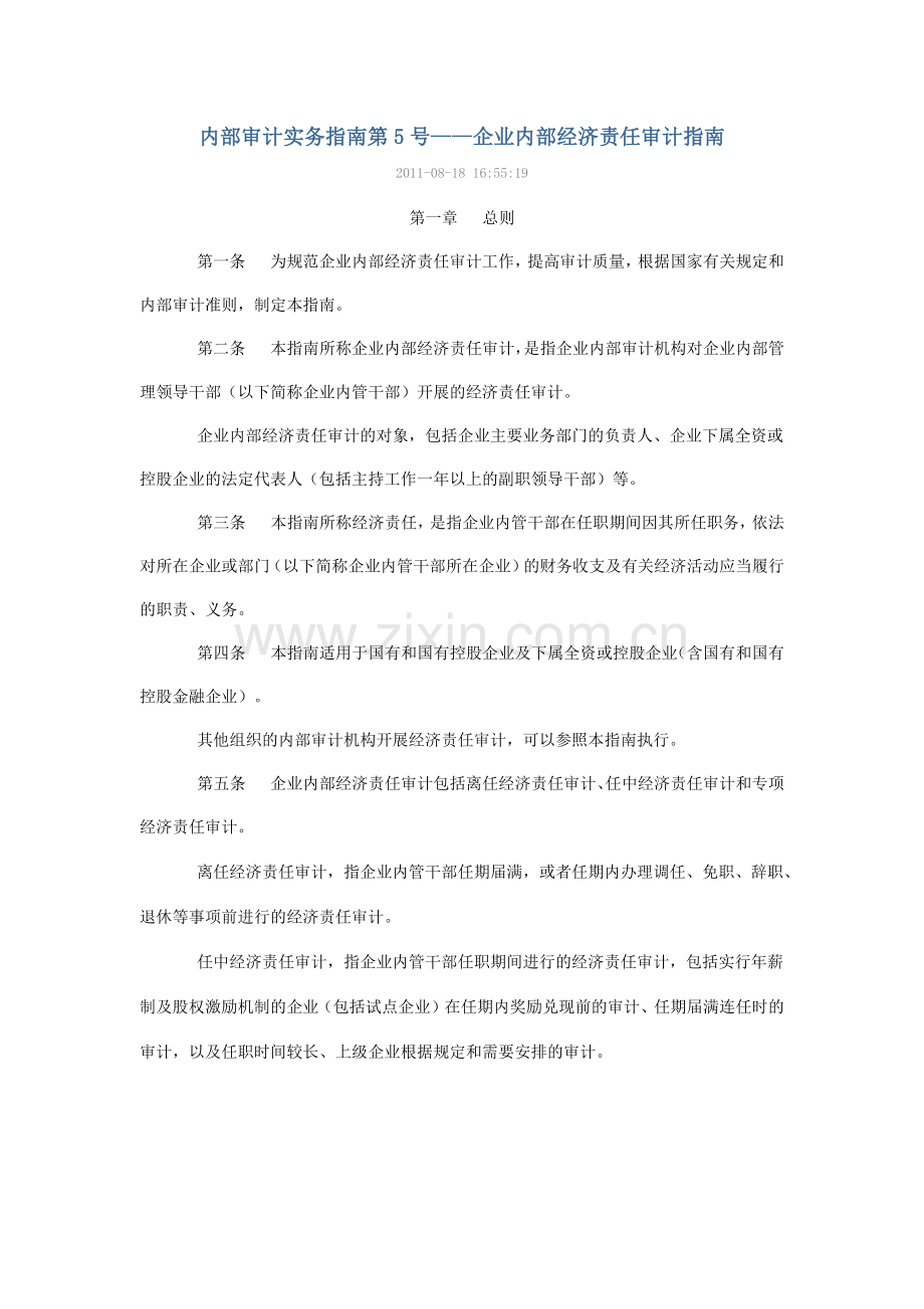 企业内部经济责任审计指南.docx_第1页
