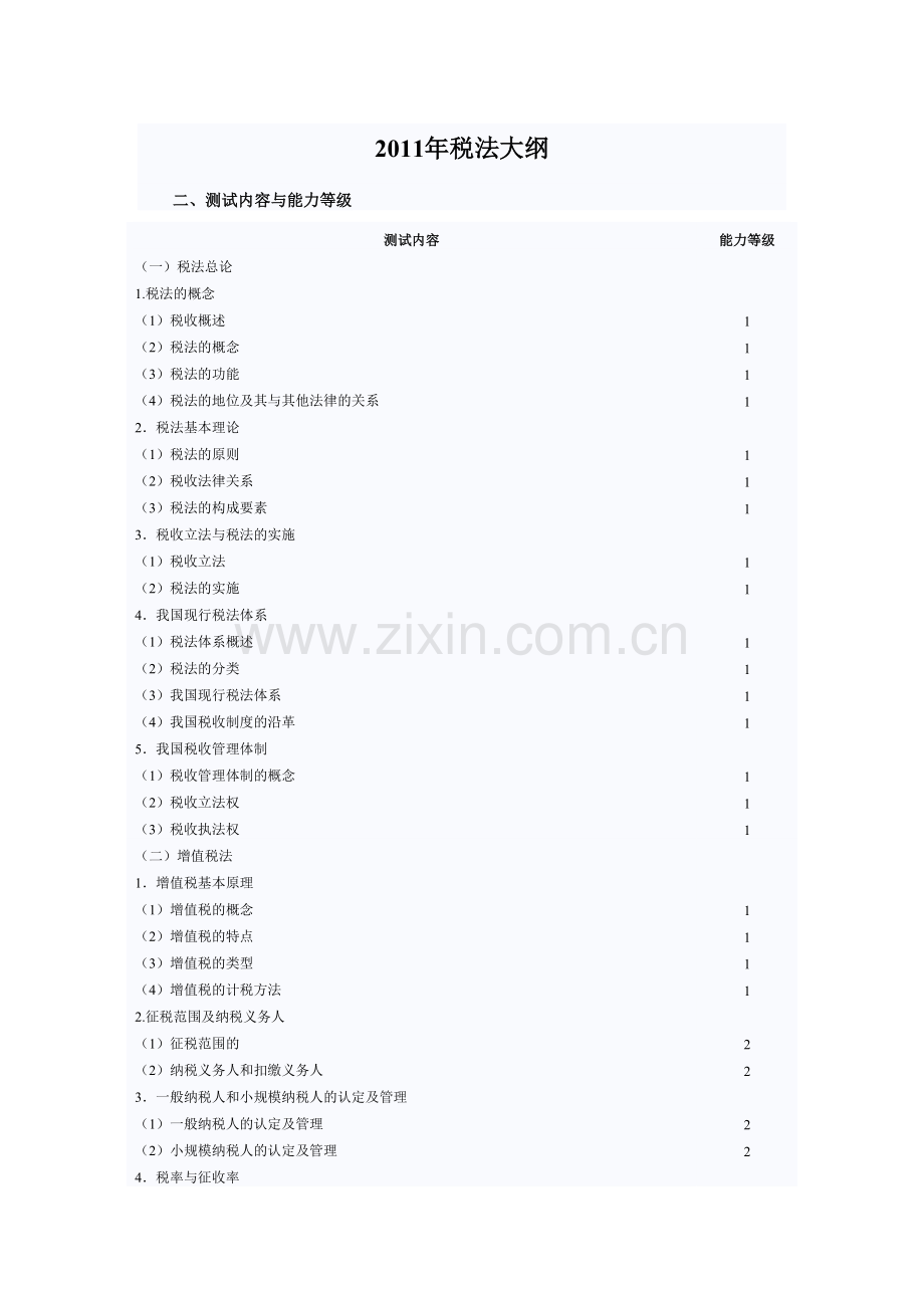 XXXX年税法大纲.docx_第1页