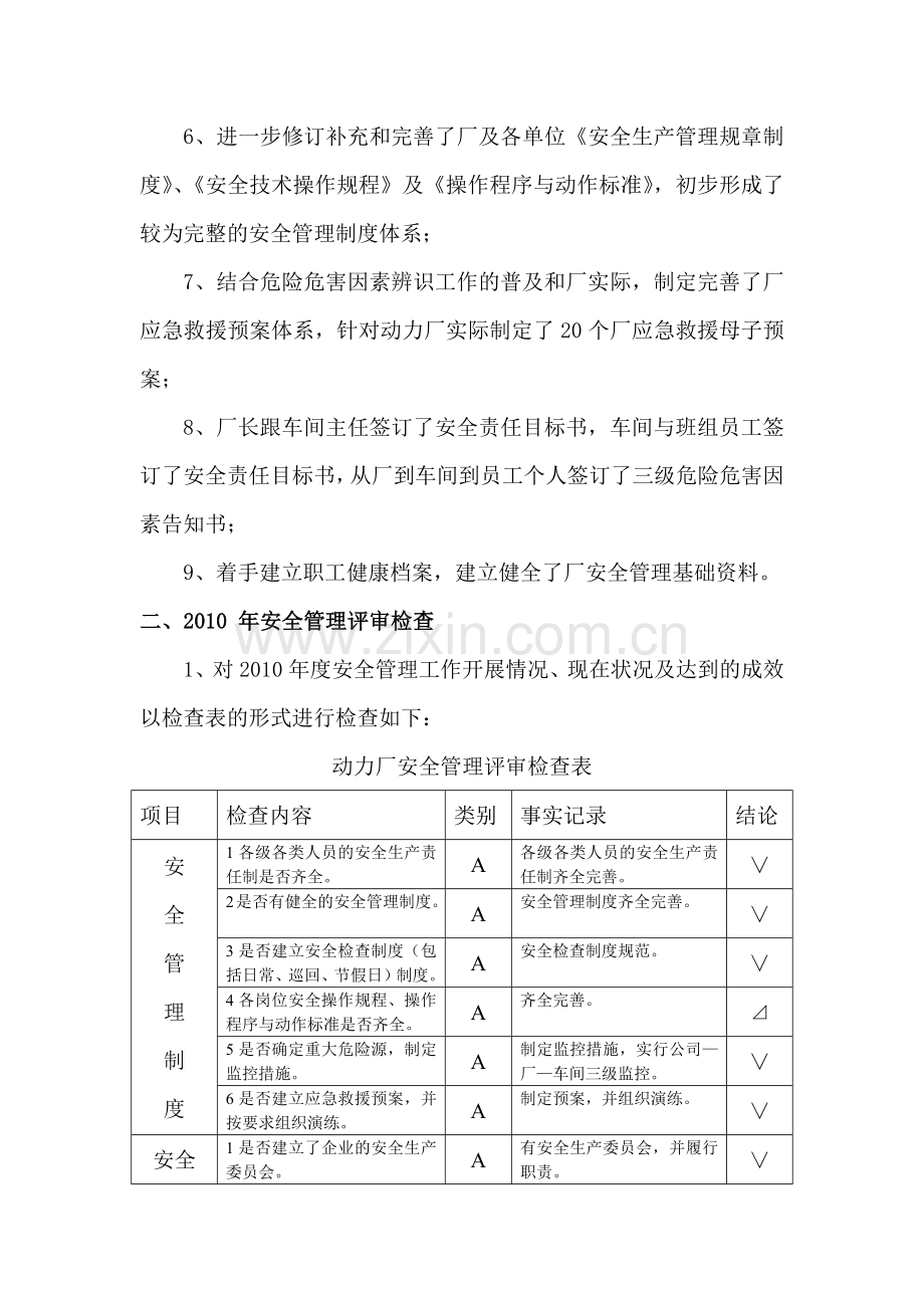 动力厂XXXX年度安全管理评审记录.docx_第2页