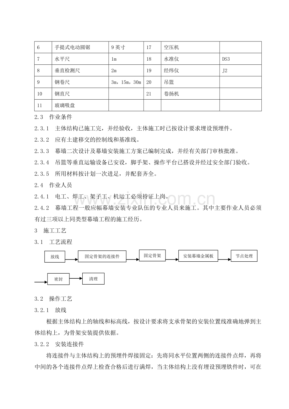 金属幕墙施工工艺.docx_第2页
