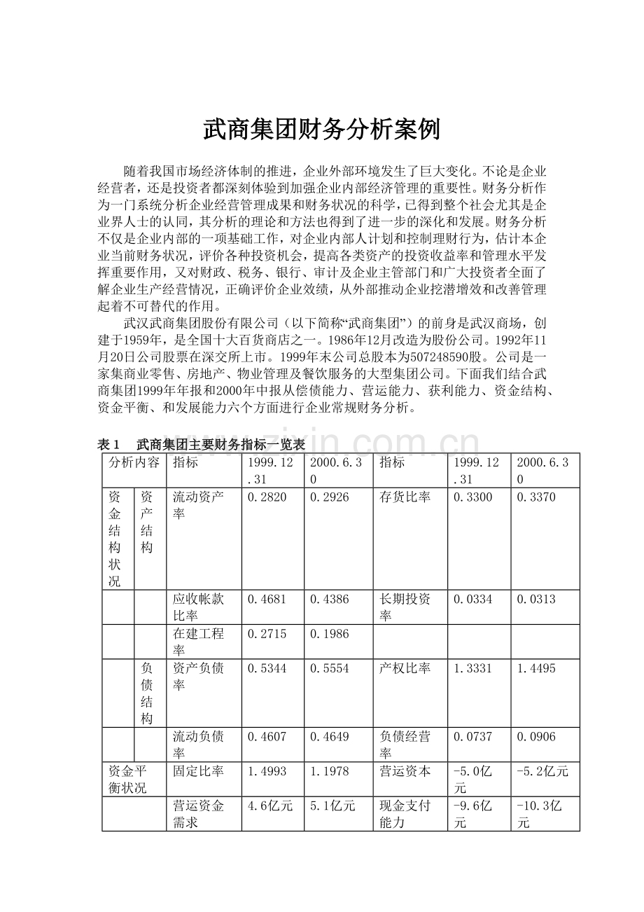 武商集团财务分析案例( 8).docx_第1页