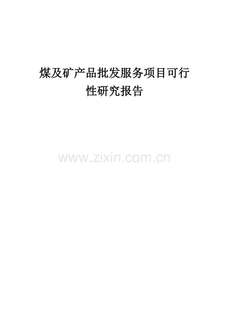 煤及矿产品批发服务项目可行性研究报告.docx_第1页