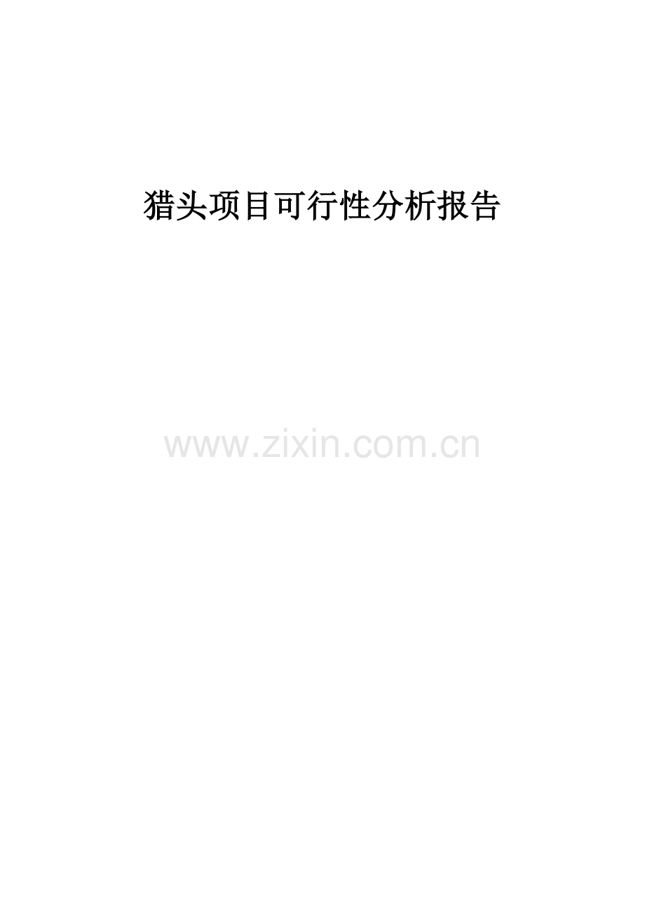 猎头项目可行性分析报告.docx_第1页