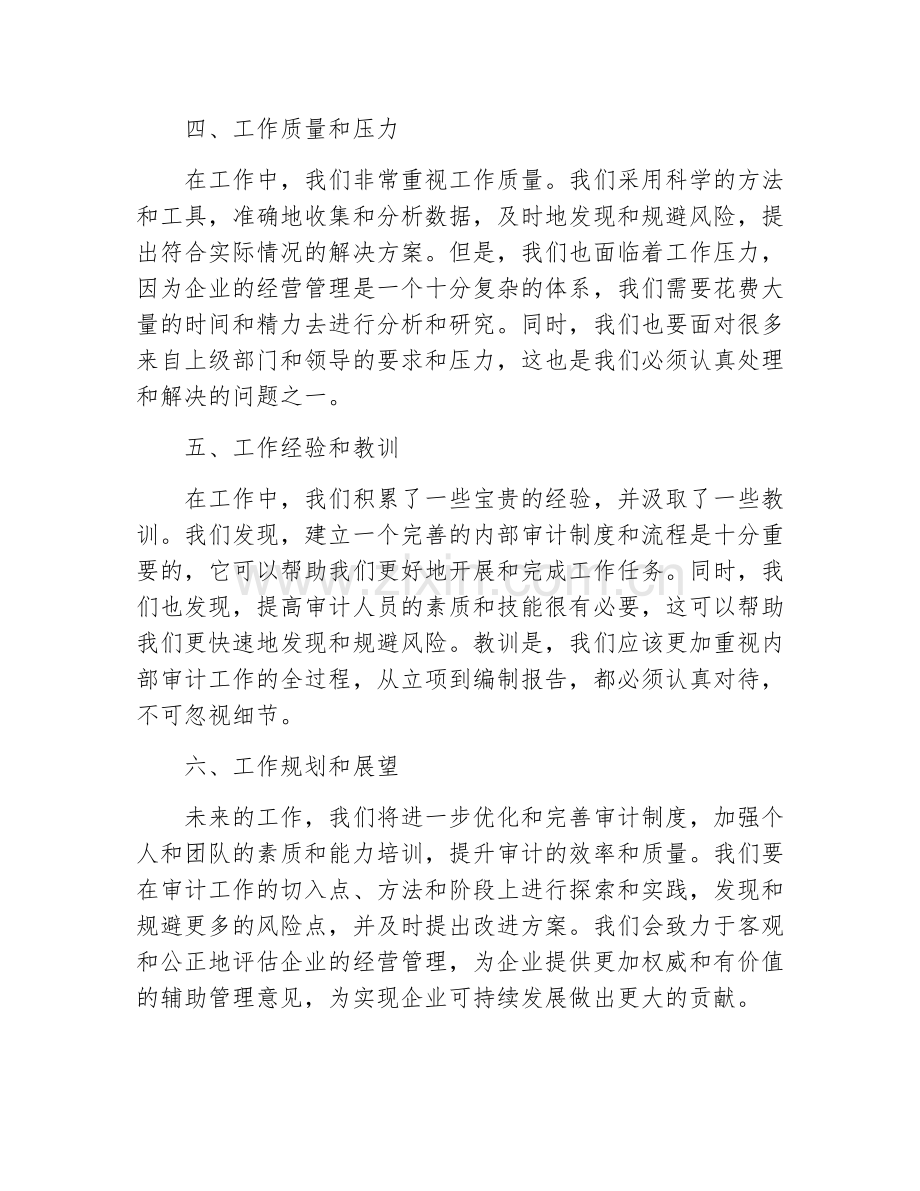 企业内部审计工作总结.docx_第2页