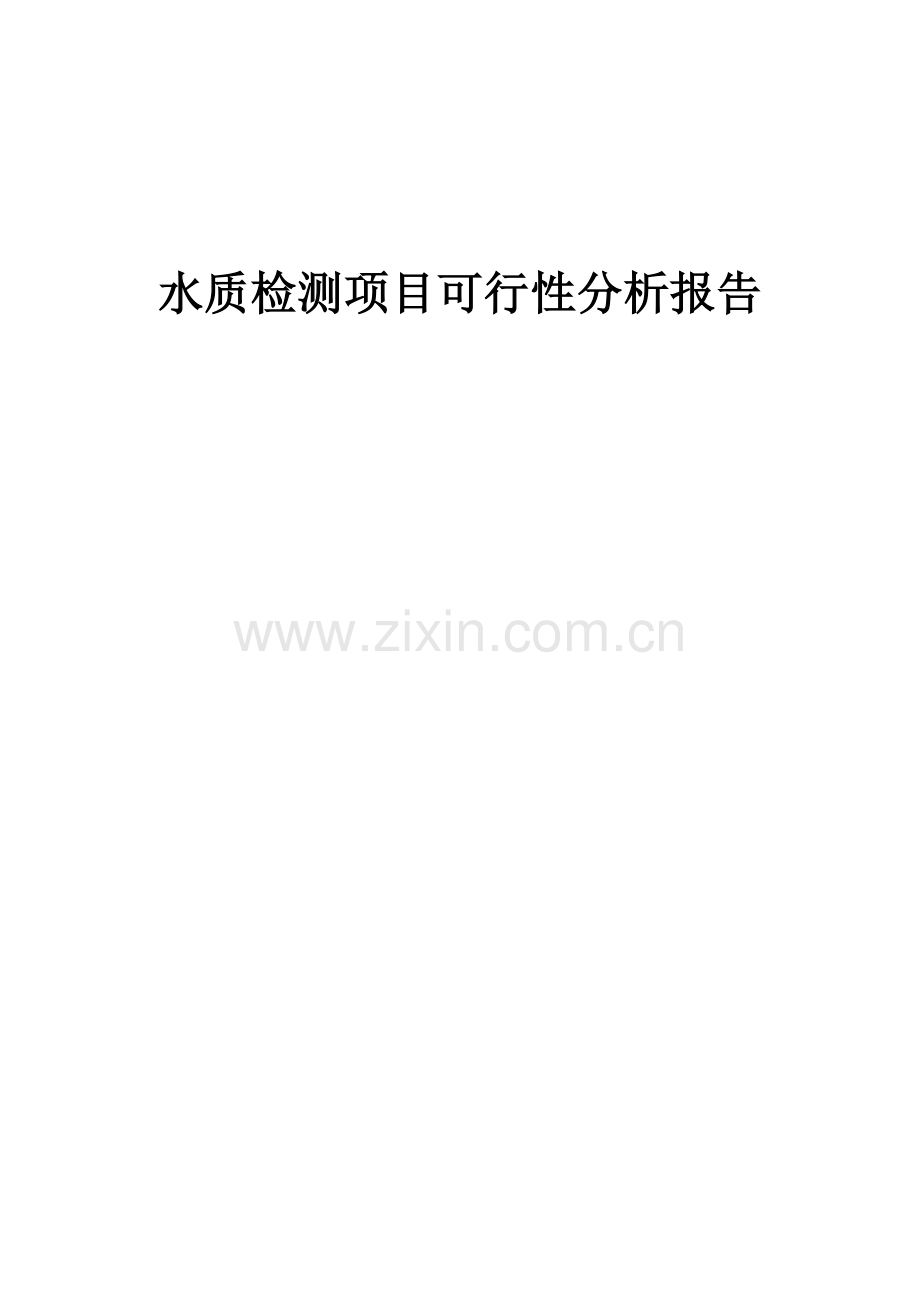 水质检测项目可行性分析报告.docx_第1页