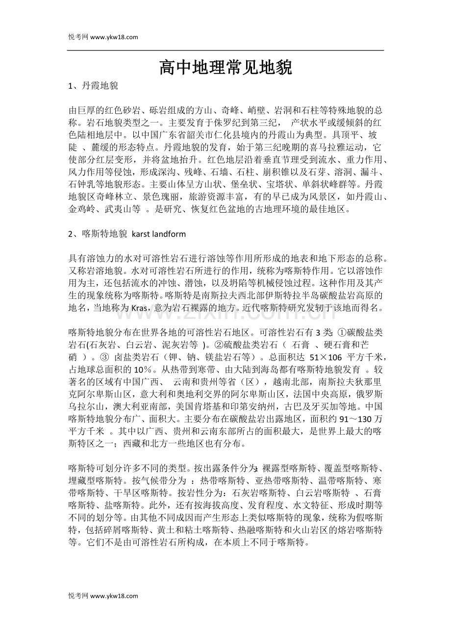 高中地理常见地貌.docx_第1页