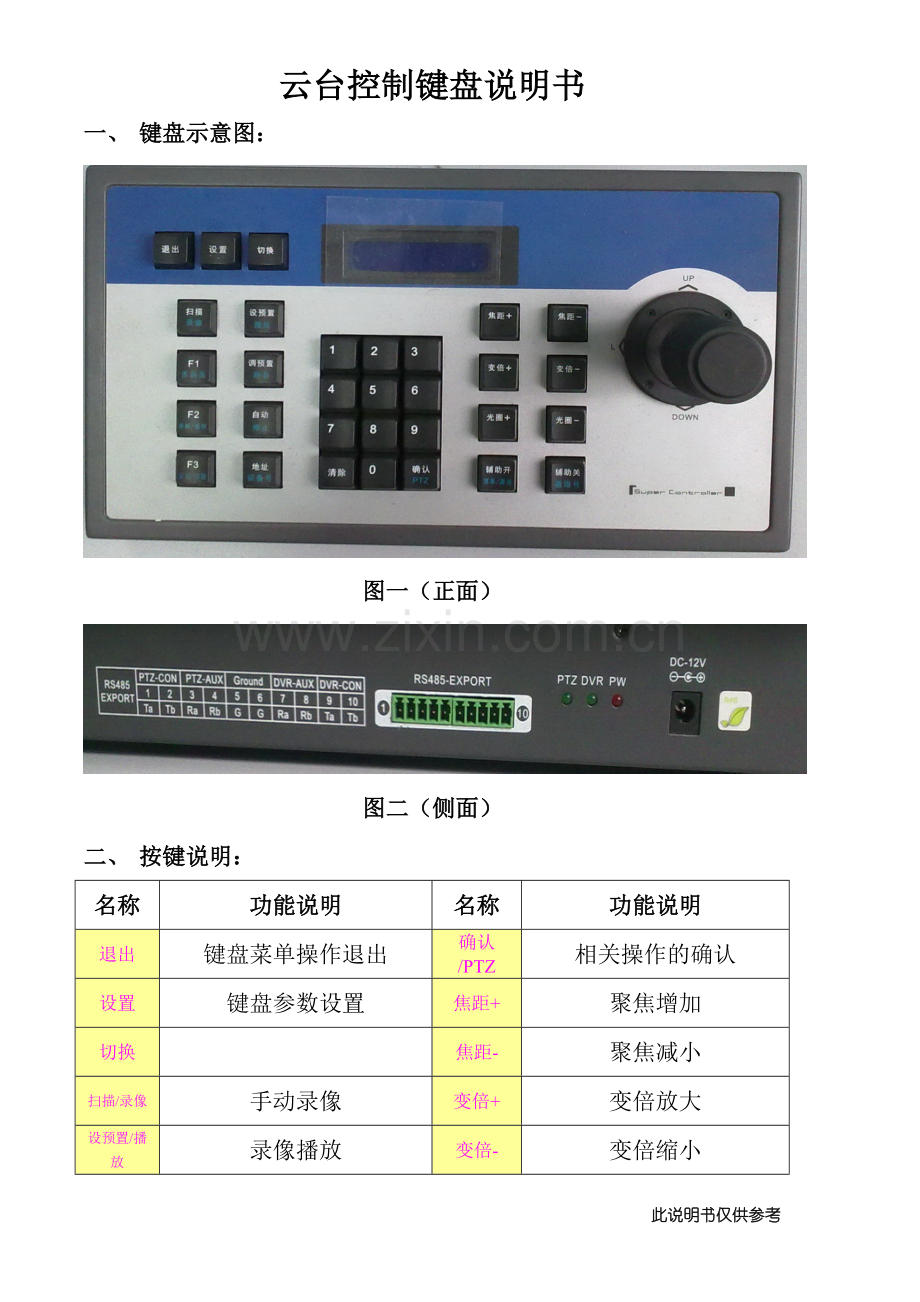 D9216云台控制键盘说明书.doc_第1页