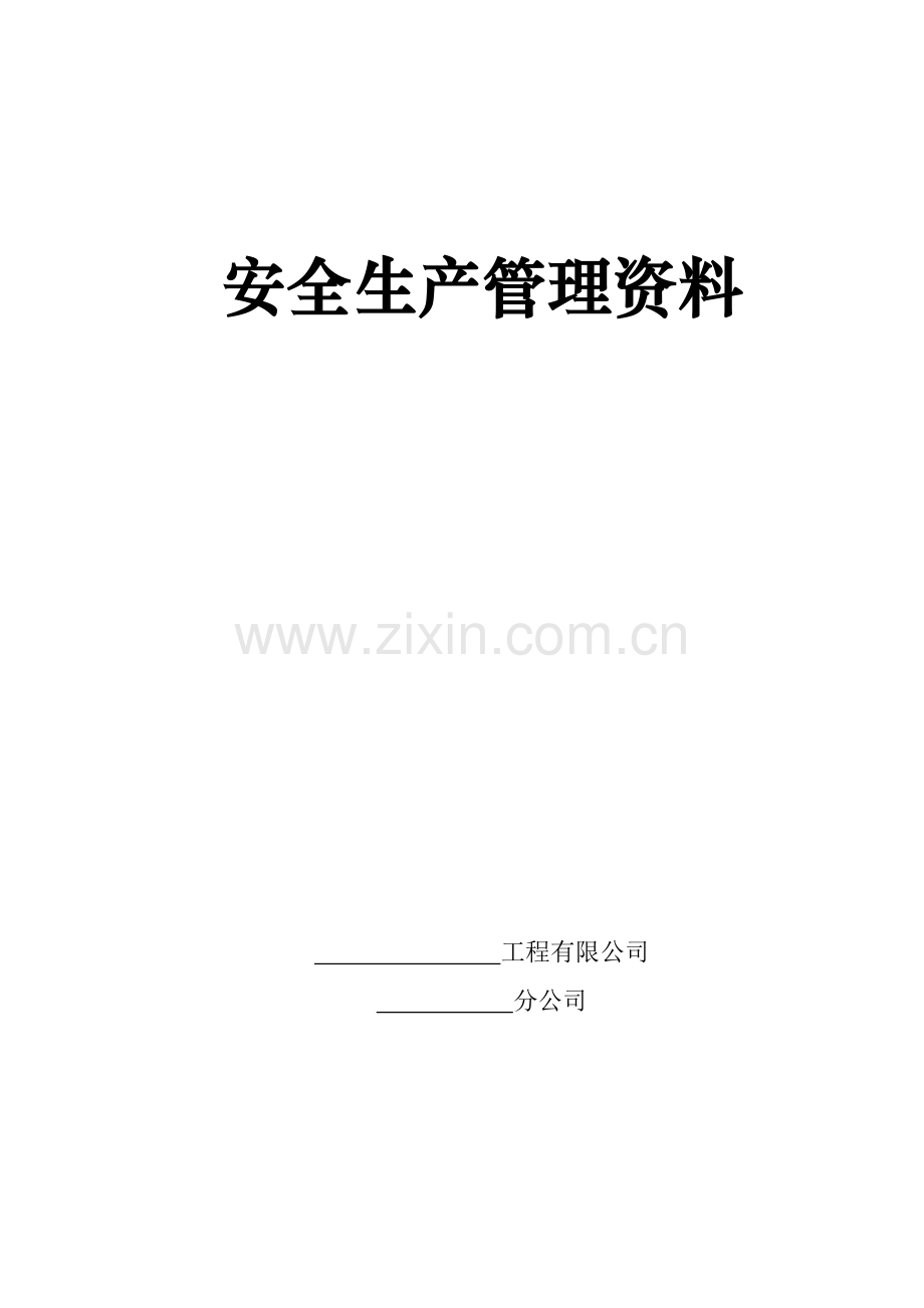 安全生产全套资料(分公司、工程处).docx_第1页
