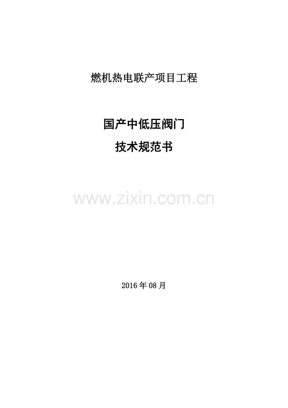 国产中低压阀门技术规范书.docx_第1页