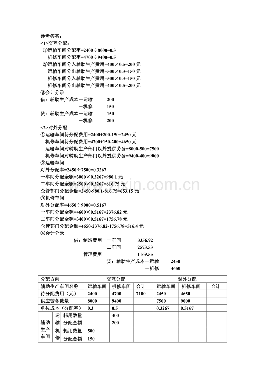 辅助生产费用的分配方法课堂练习.docx_第2页