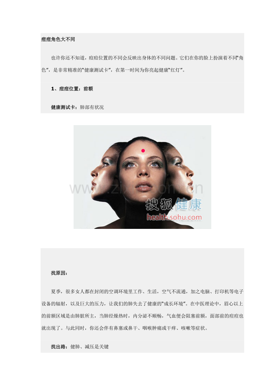 痘痘位置角色影响大不同.doc_第1页