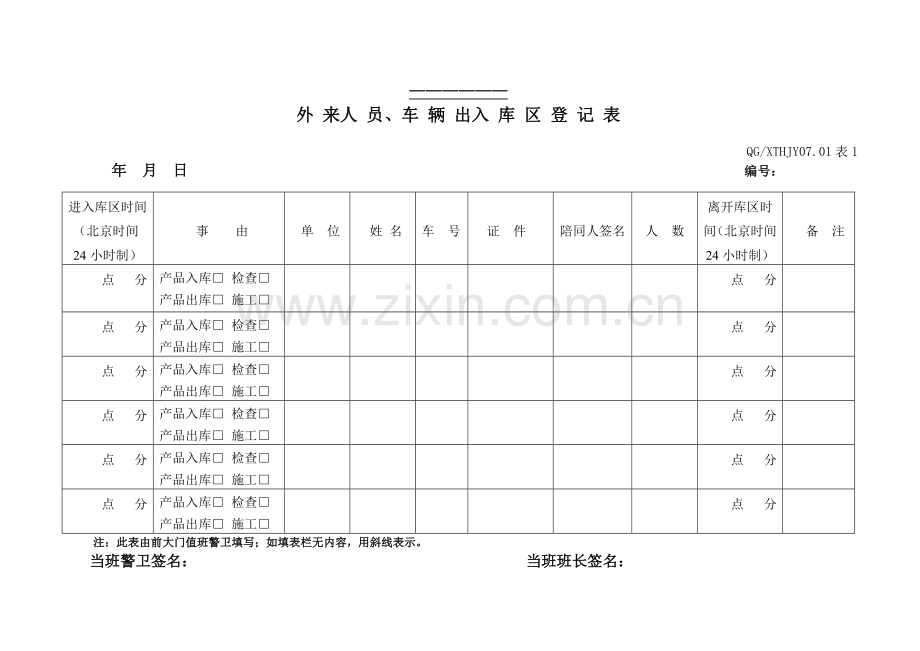 仓储部各类表样.docx_第1页