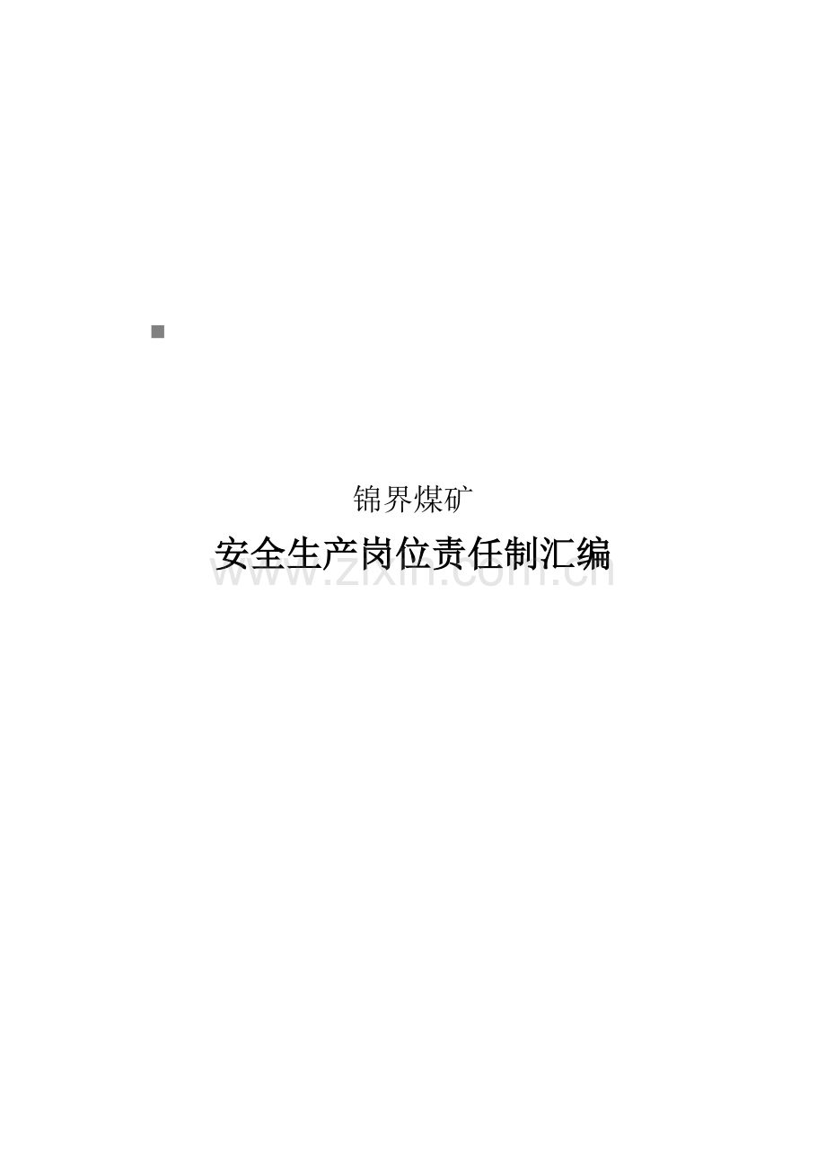 某煤矿公司安全生产岗位责任制汇编.docx_第1页