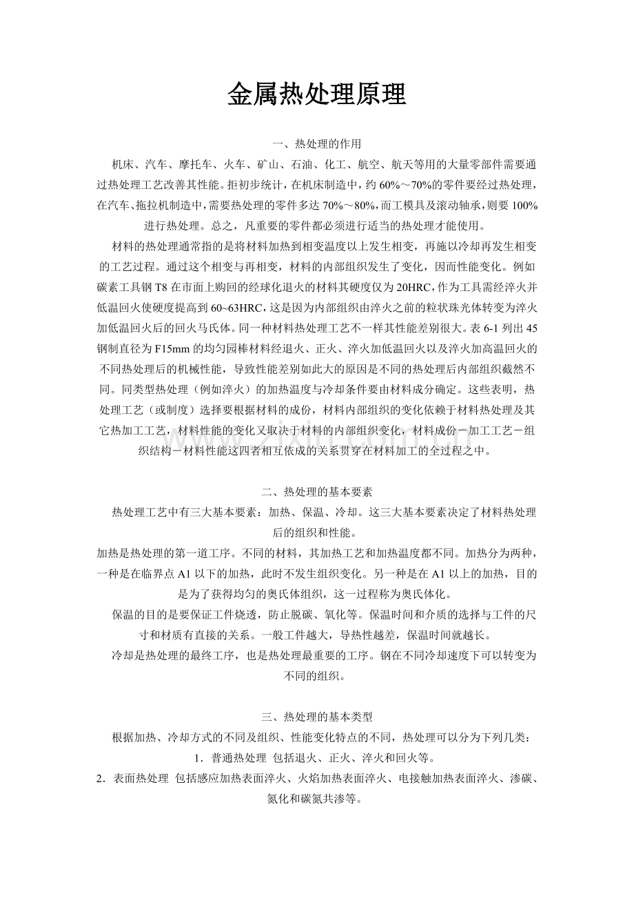 热处理原理以及退火正火淬火回火工艺.docx_第1页