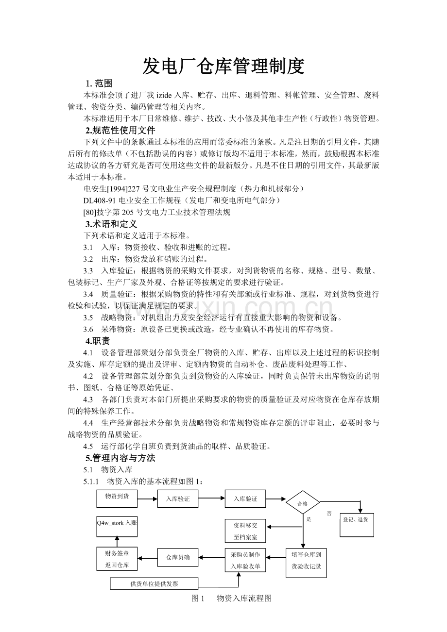 发电厂仓库管理.docx_第1页