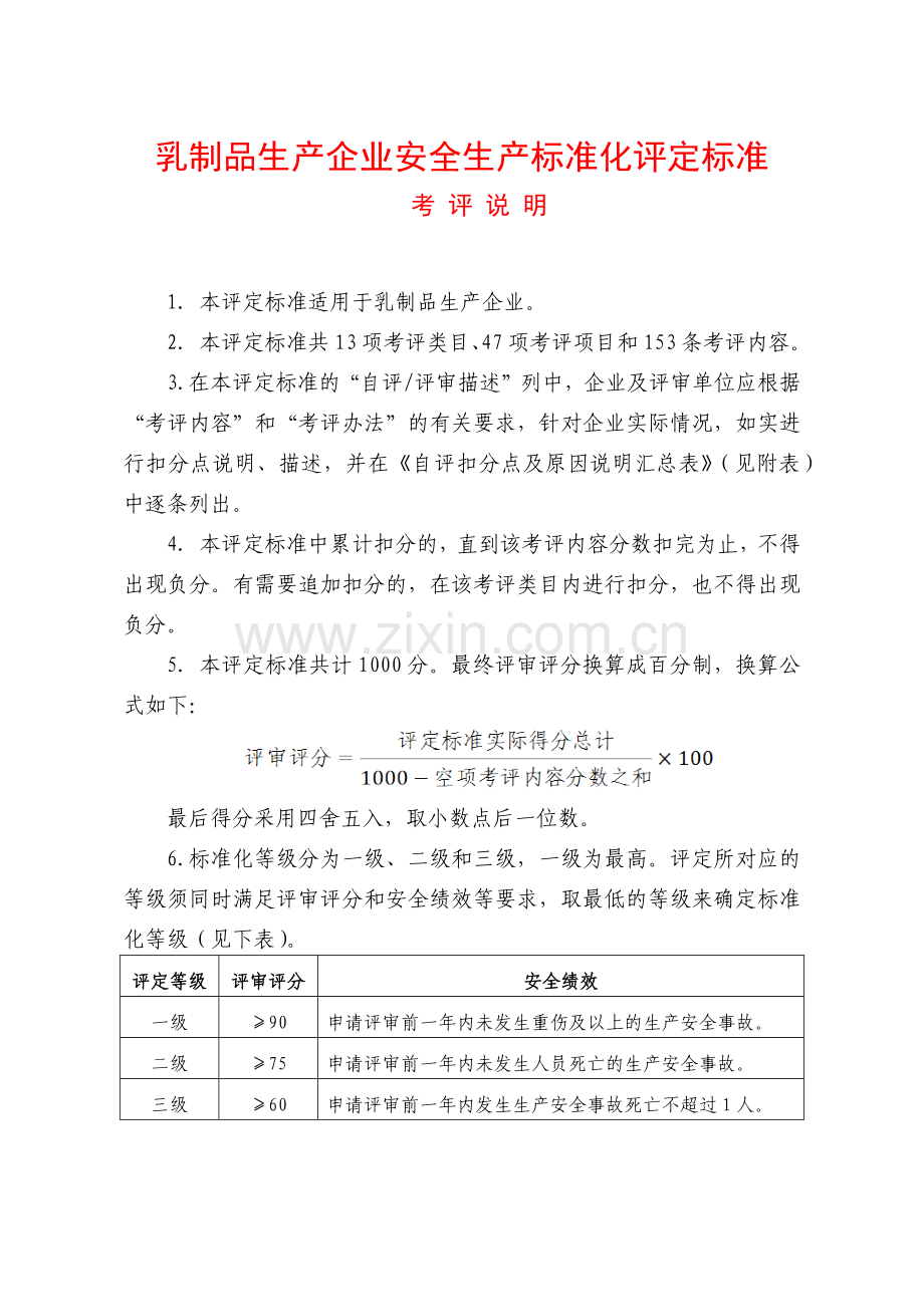 乳制品生产企业安全生产标准.docx_第1页