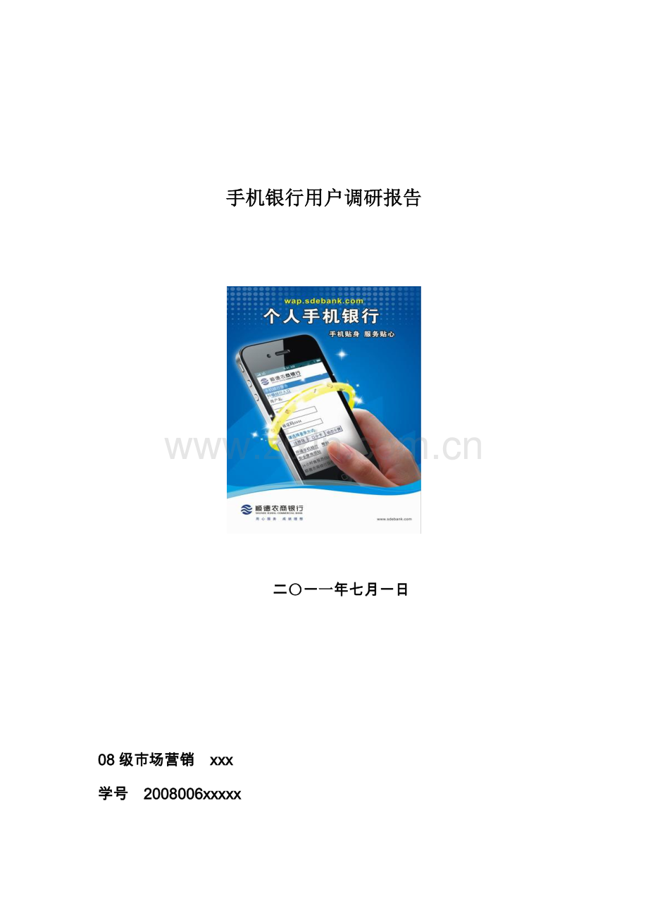 手机银行用户调研营销报告.docx_第1页