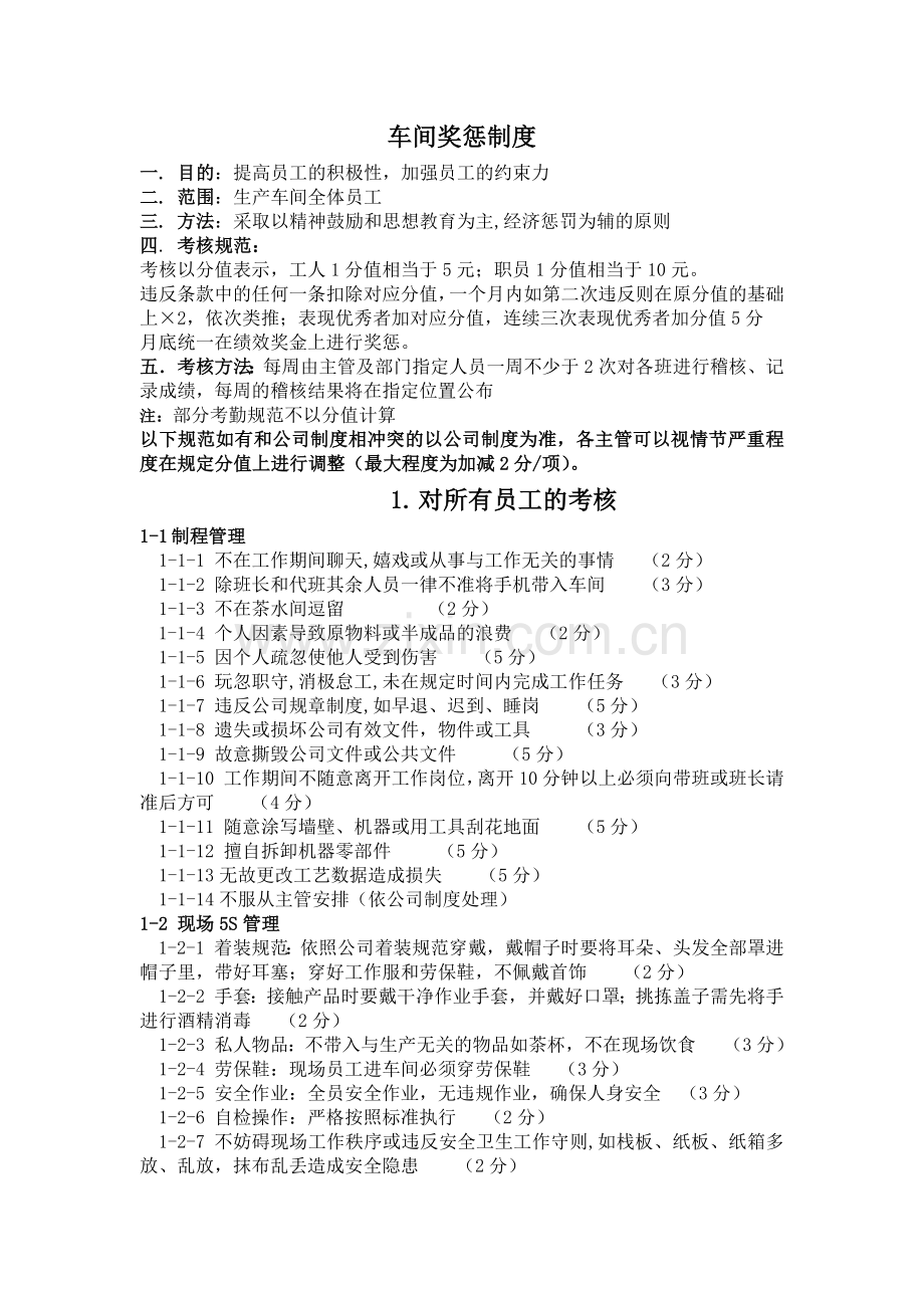车间奖惩制度(5页).doc_第1页