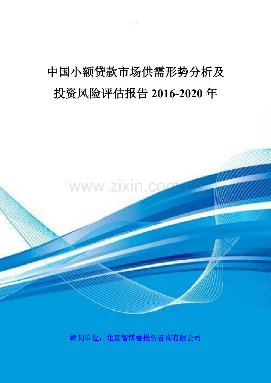 中国小额贷款市场供需形势分析及投资风险评估报告XXXX-.docx_第1页