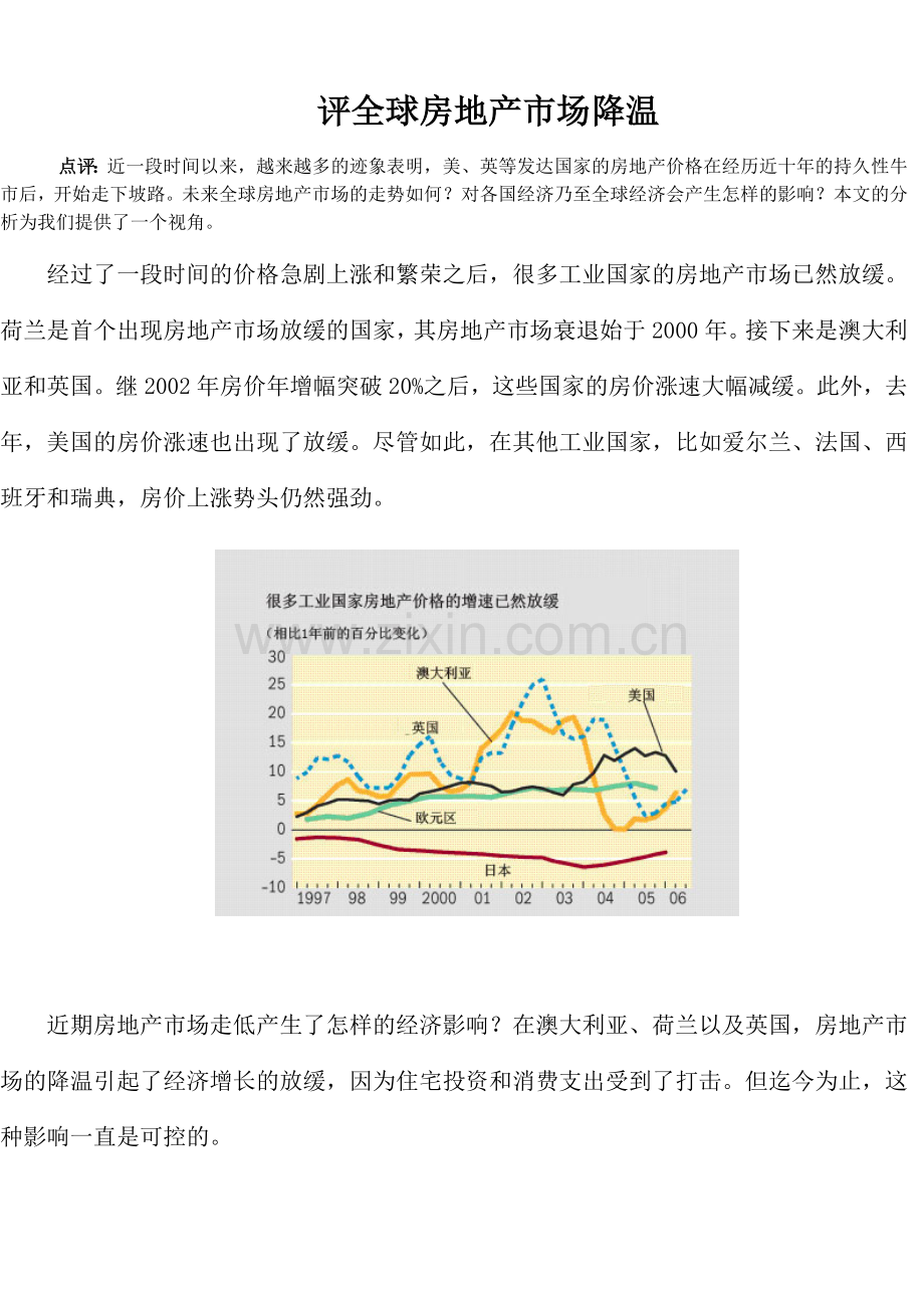 全球房地产市场降温分析.docx_第1页