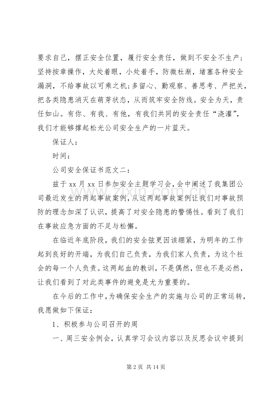 公司安全保证书 (2).docx_第2页
