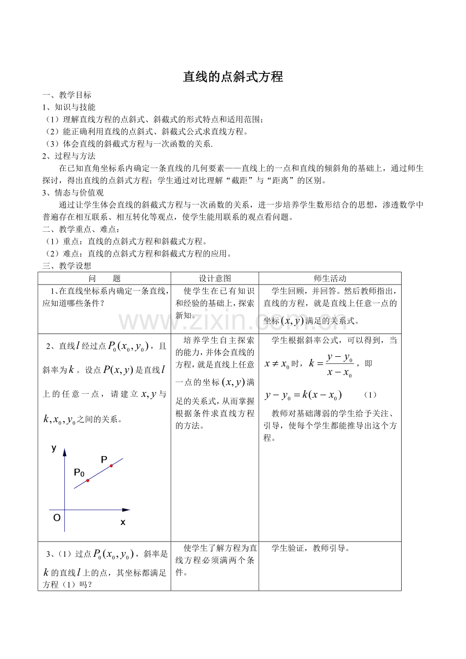 必修2教案3.2.1直线的点斜式方程.doc_第1页