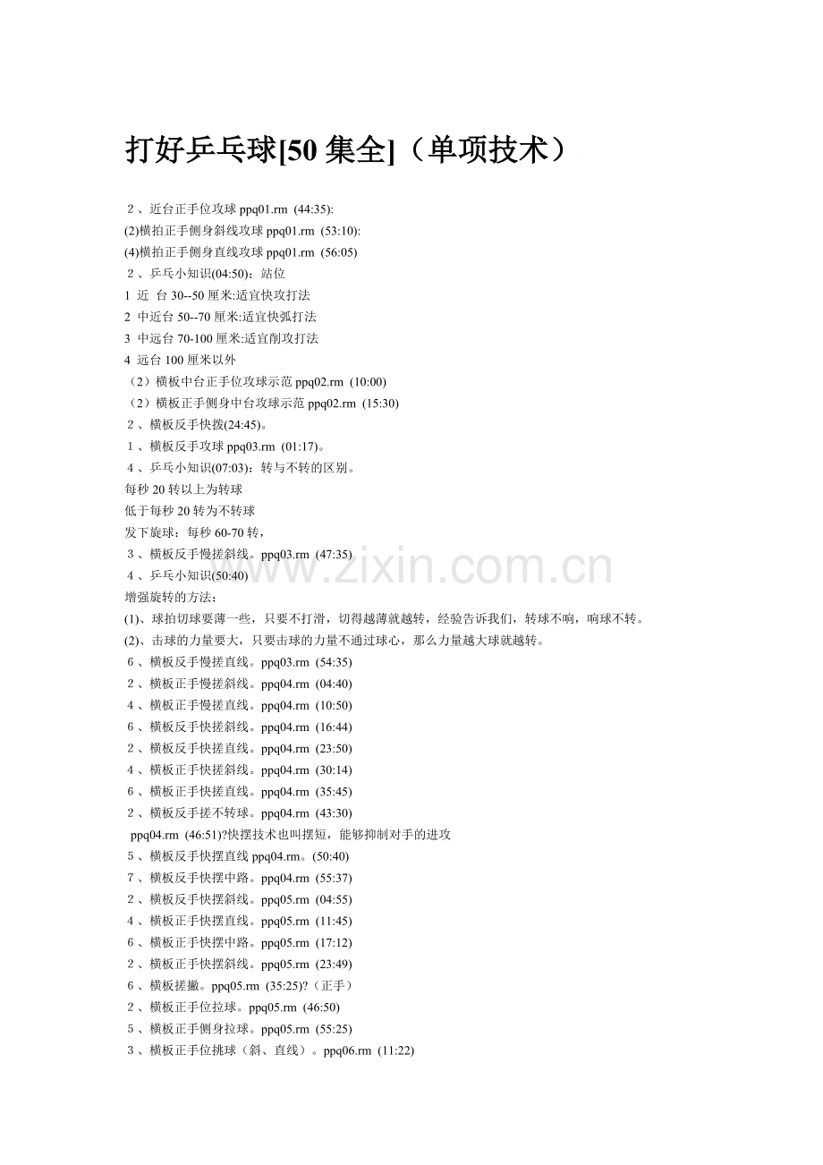打好乒乓球50集(单项技术).doc_第1页