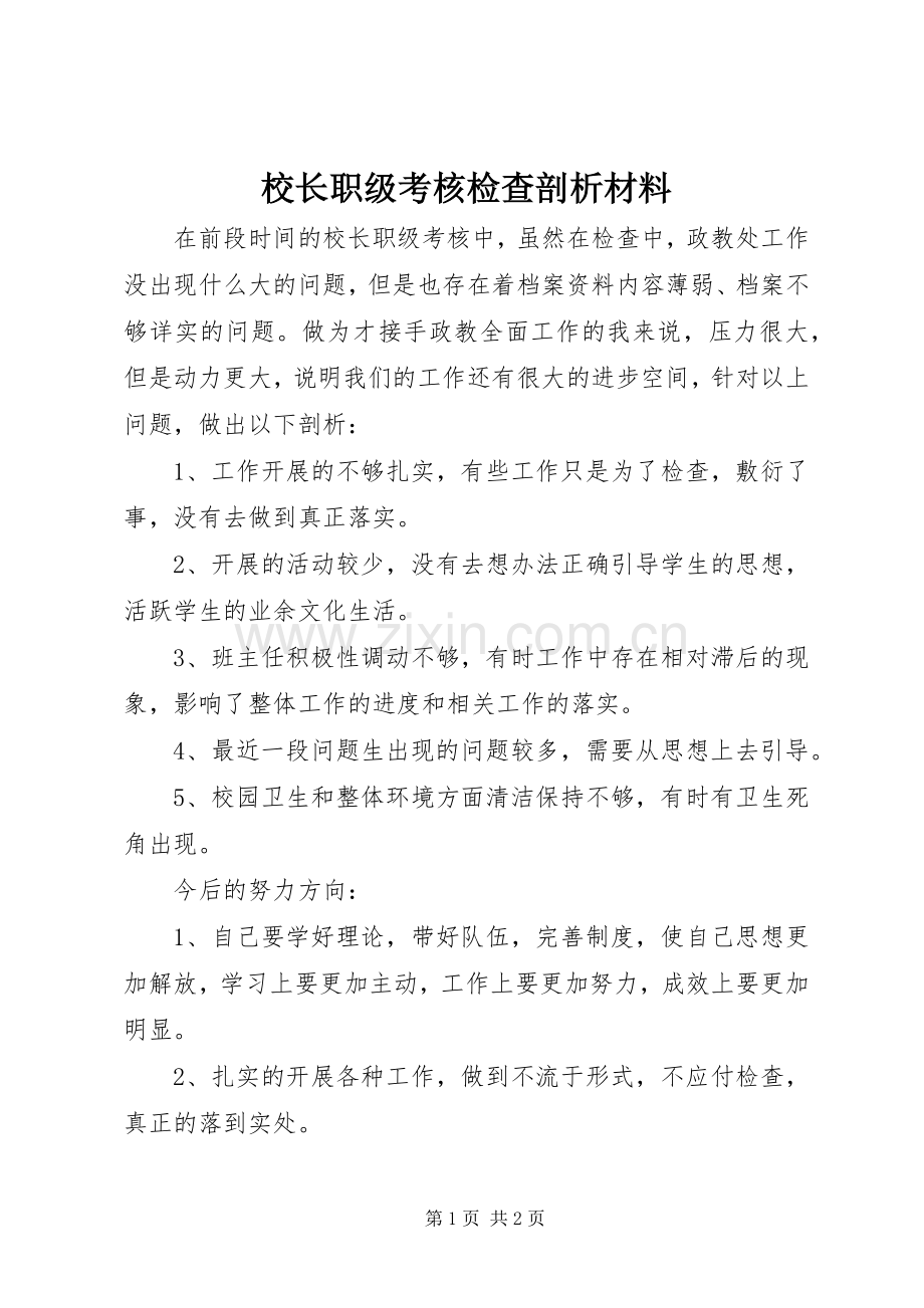 校长职级考核检查剖析材料 (2).docx_第1页