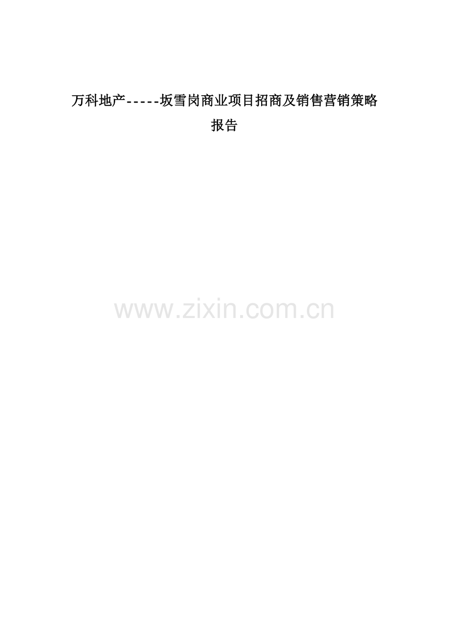 XX商业项目招商及销售营销策略报告.docx_第1页