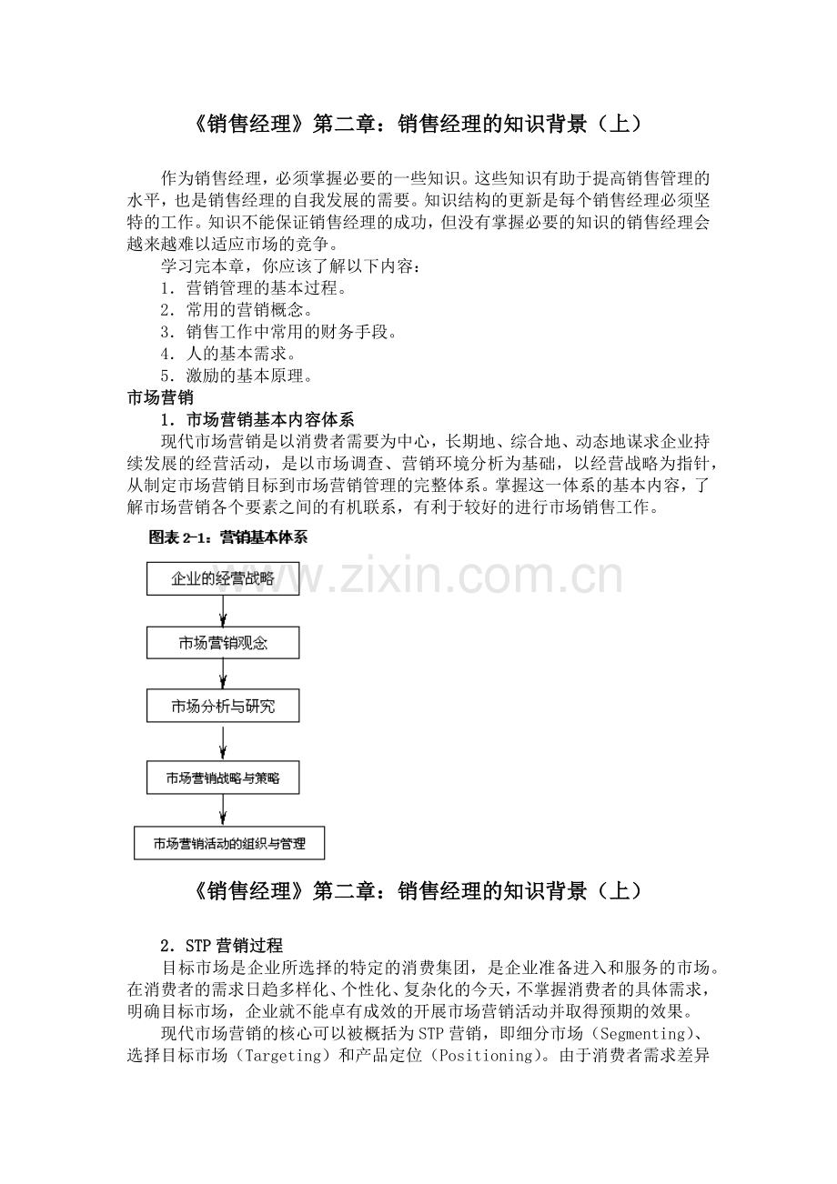 《销售经理》第二章：销售经理的知识背景.docx_第1页