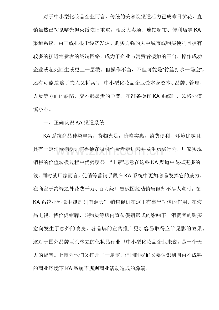 中小型化妆品企业KA渠道系统分析.docx_第2页