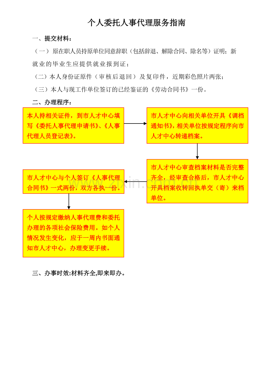 个人委托人事代理服务指南.docx_第1页
