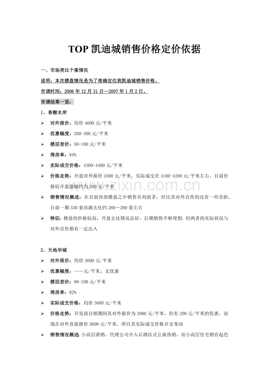 TOP凯迪城销售价格定价依据.docx_第1页