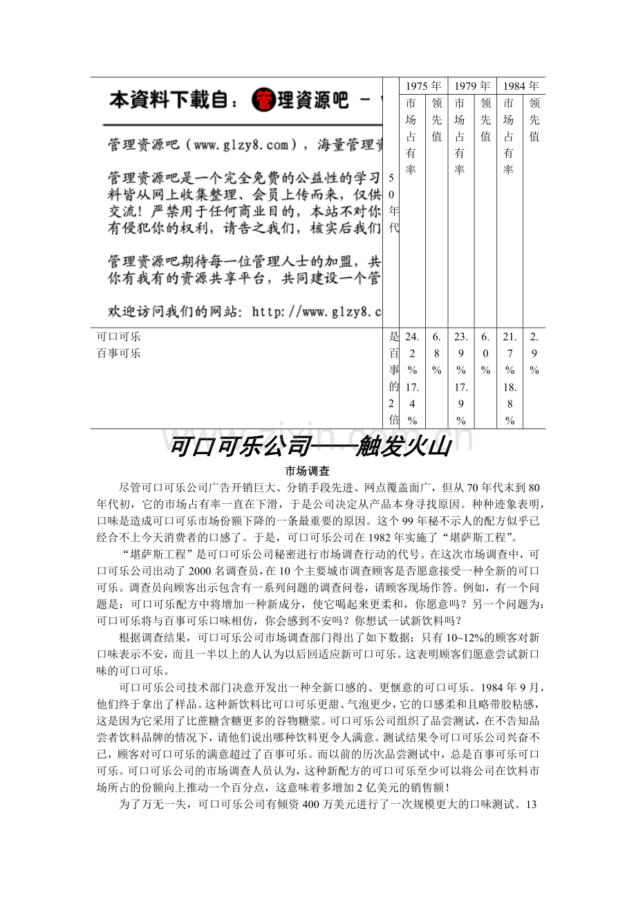 可口可乐的市场调查.docx_第1页