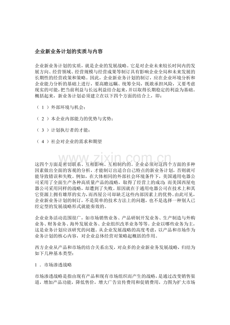 企业新业务计划的实质与内容（23页）.docx_第1页