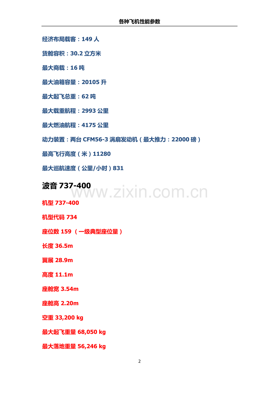 各种飞机数据.docx_第2页