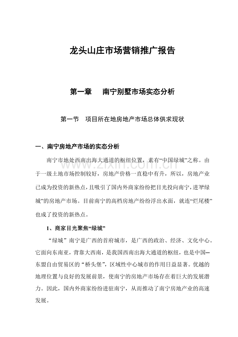 广西XX山庄营销定位报告.docx_第1页